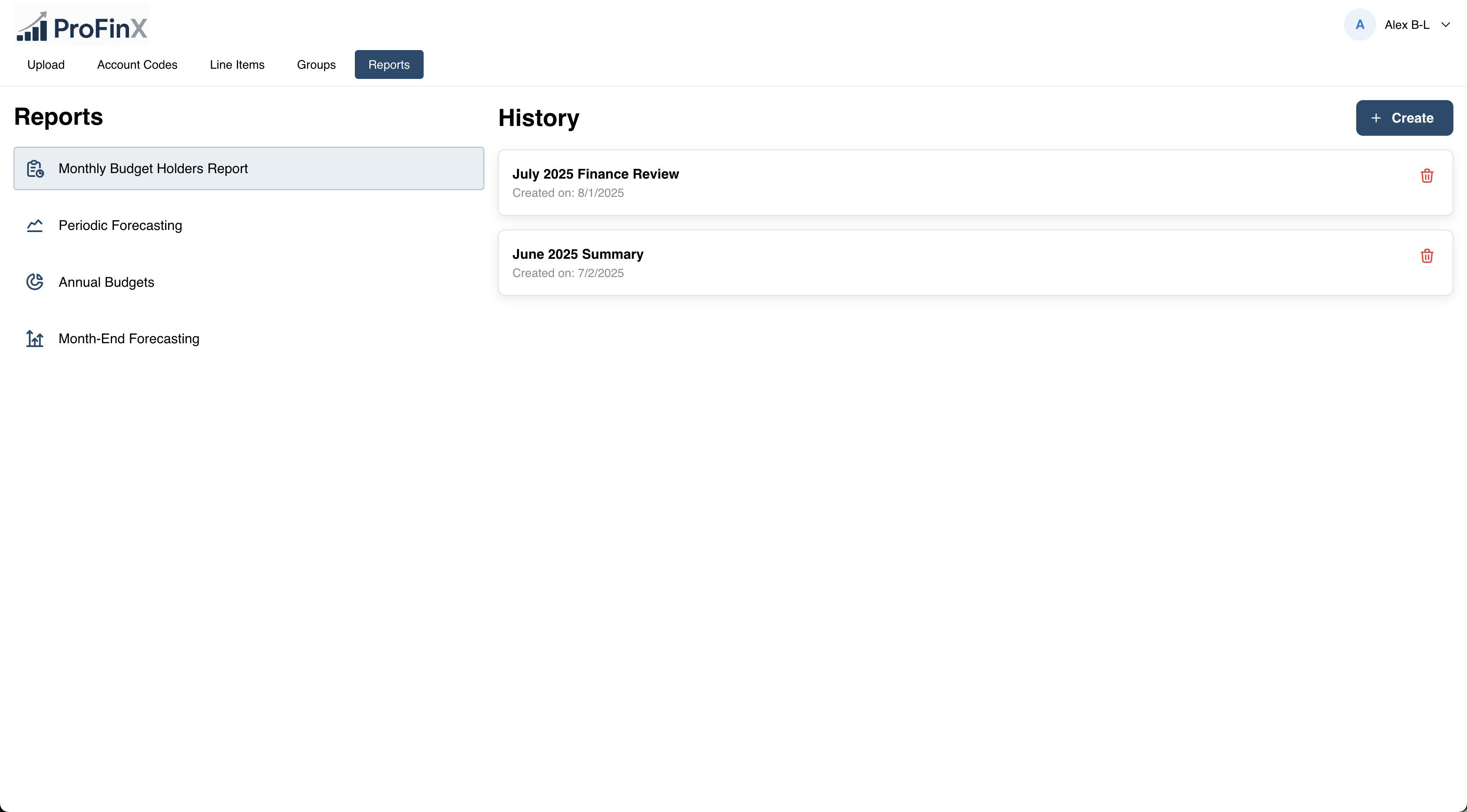 ProFinX Dashboard Preview